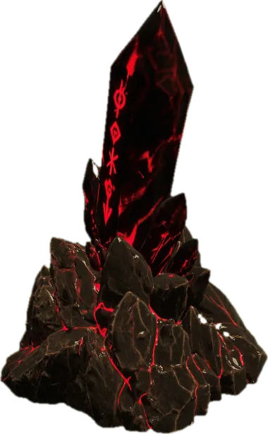 A Fracture: black stone veined with red